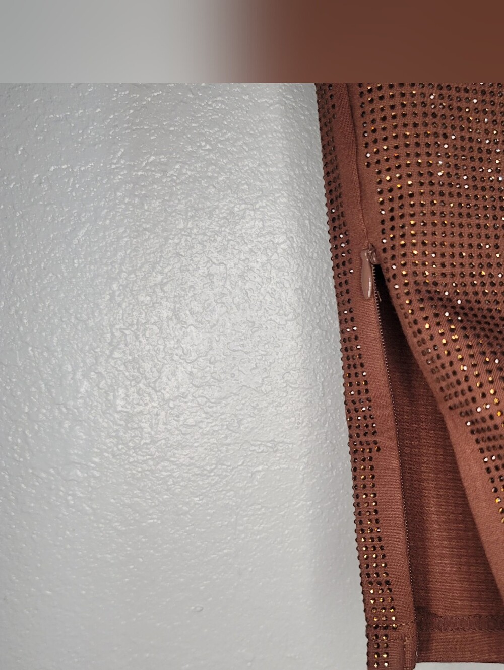 AKIRA Brown Rhinestone Leggings XL Sparkly Stretch Pull-On Pants - Picture 4 of 14